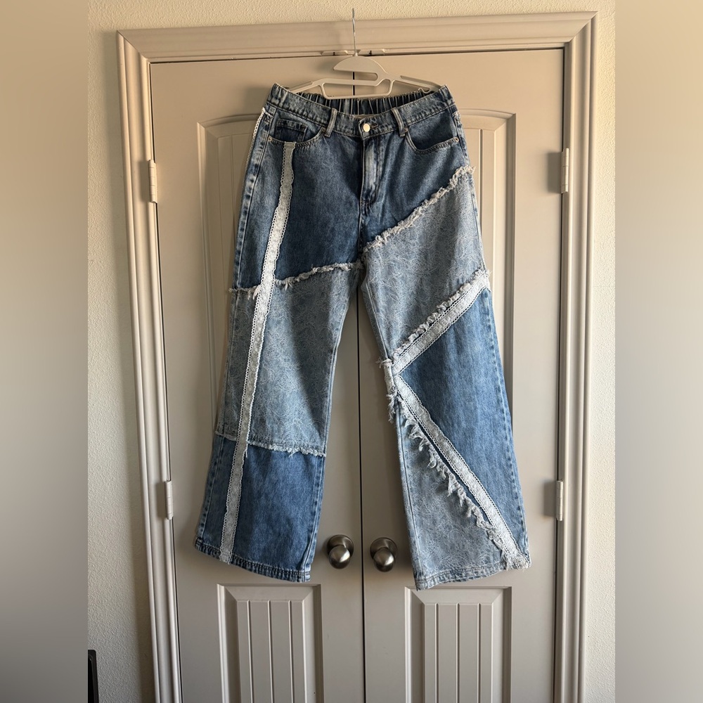 Oli and Hali lace patch jeans